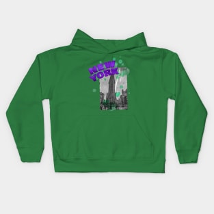 New York Drip - Purple/Teal Kids Hoodie